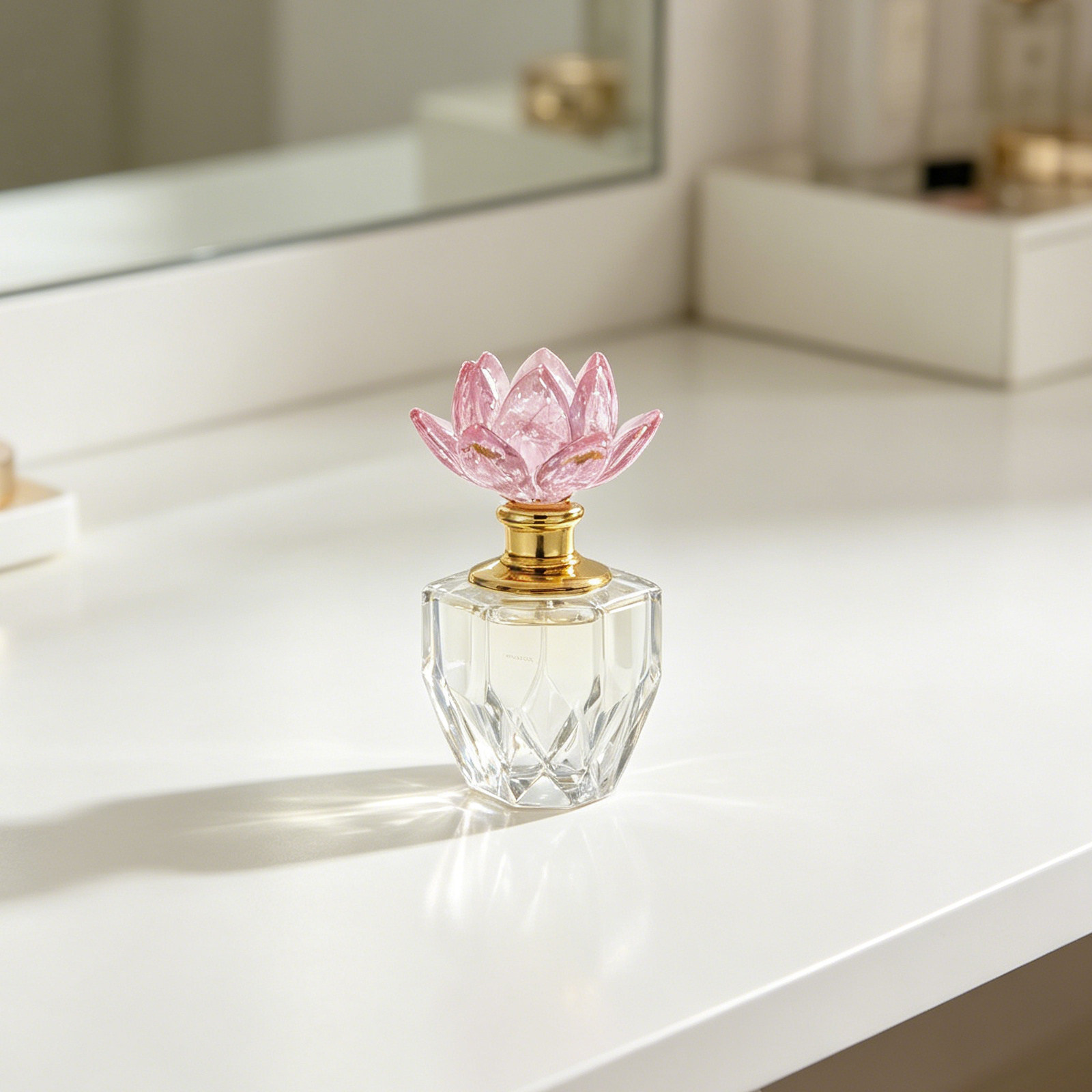 Perfume Refill Bottle - 크리스탈 향수병 핑크 3ml 우아한 연꽃