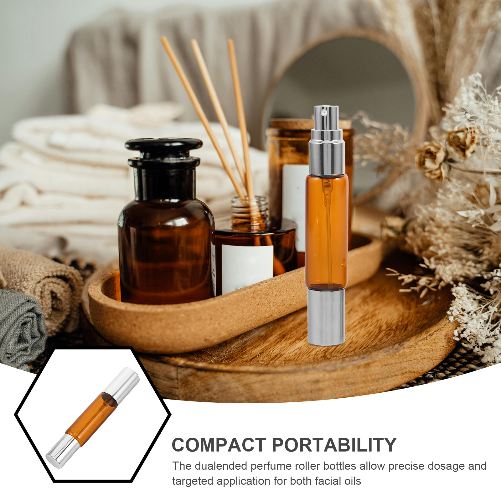 8개입 앰버 유리 롤러 병 세트 10ml 이중 헤드 누 - Perfume Refill Bottle 리뷰 및 가격